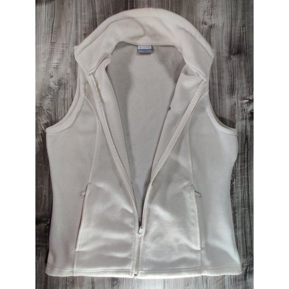 Womens Columbia Zipped Pocket Fleece Vest size L,‎ Ivory - Picture 3 of 8